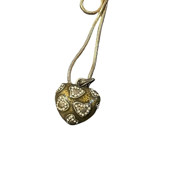 Vintage Gold & Brass plated heart necklace - Picture 4 of 6